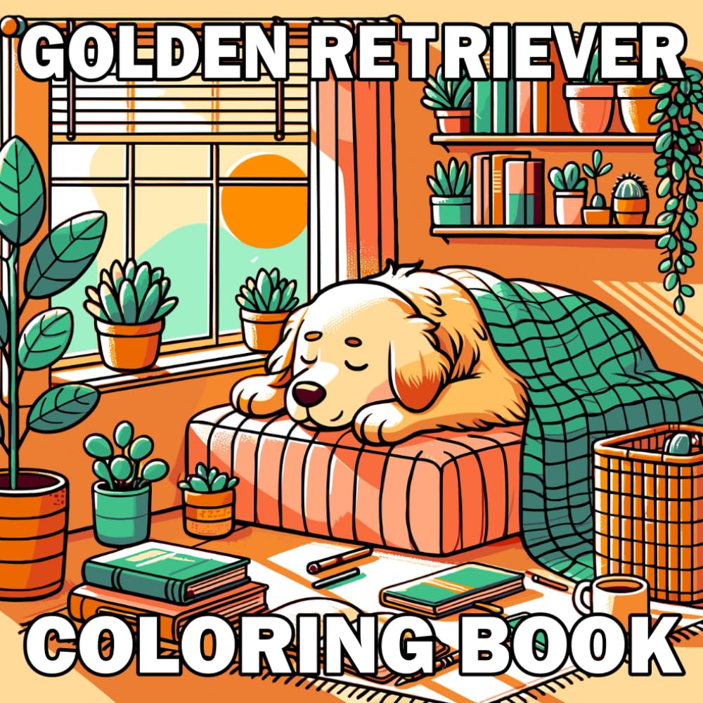 Golden Retriever: Coloring Book for Kids and Adults ,A Delightful Gift for Dog Lovers (pet)