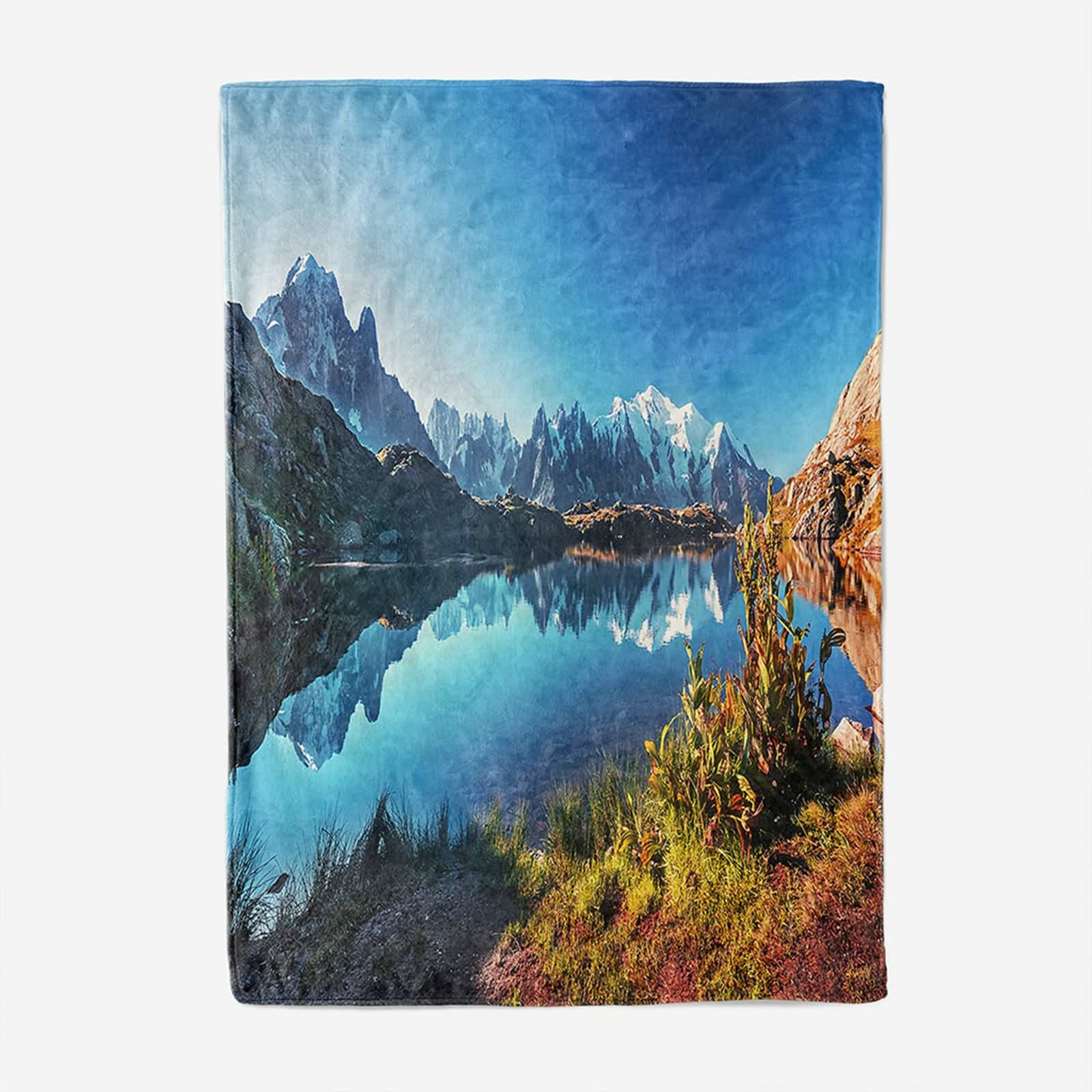 Aeici Couverture Polaire, Couverture Hiver Couverture 160x200 cm Lac Montagne Couverture Canapé Hiver Cadeau pour Adultes et Enfants