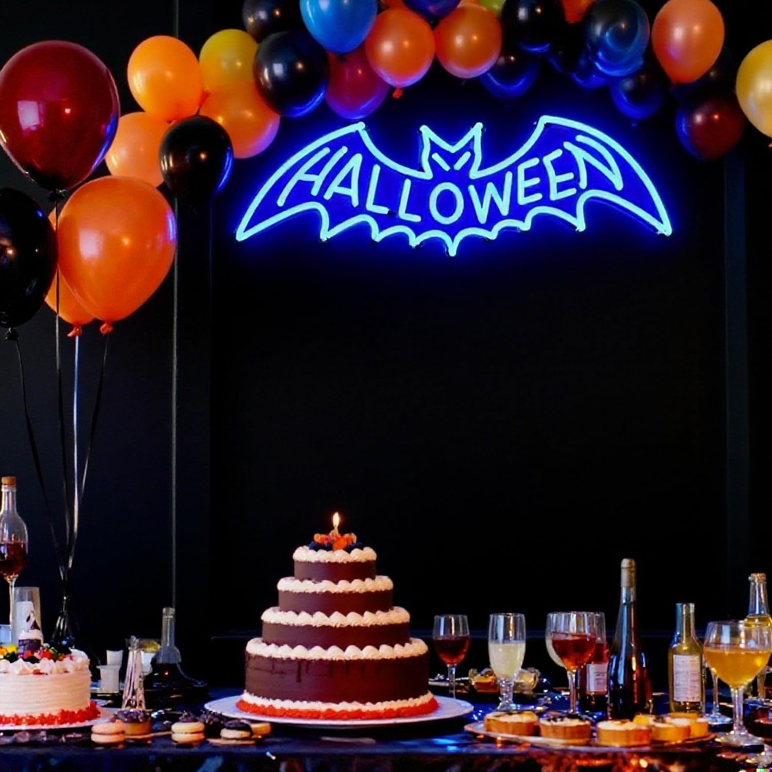 HFHungkeong LED Bat Neon Sign Light Arcylic Halloween Bat Light up Signs Banner with Dimmable Switch and Hanging Chain for Halloween Desktop Table Fireplace Bar Party Decorations - Image 2