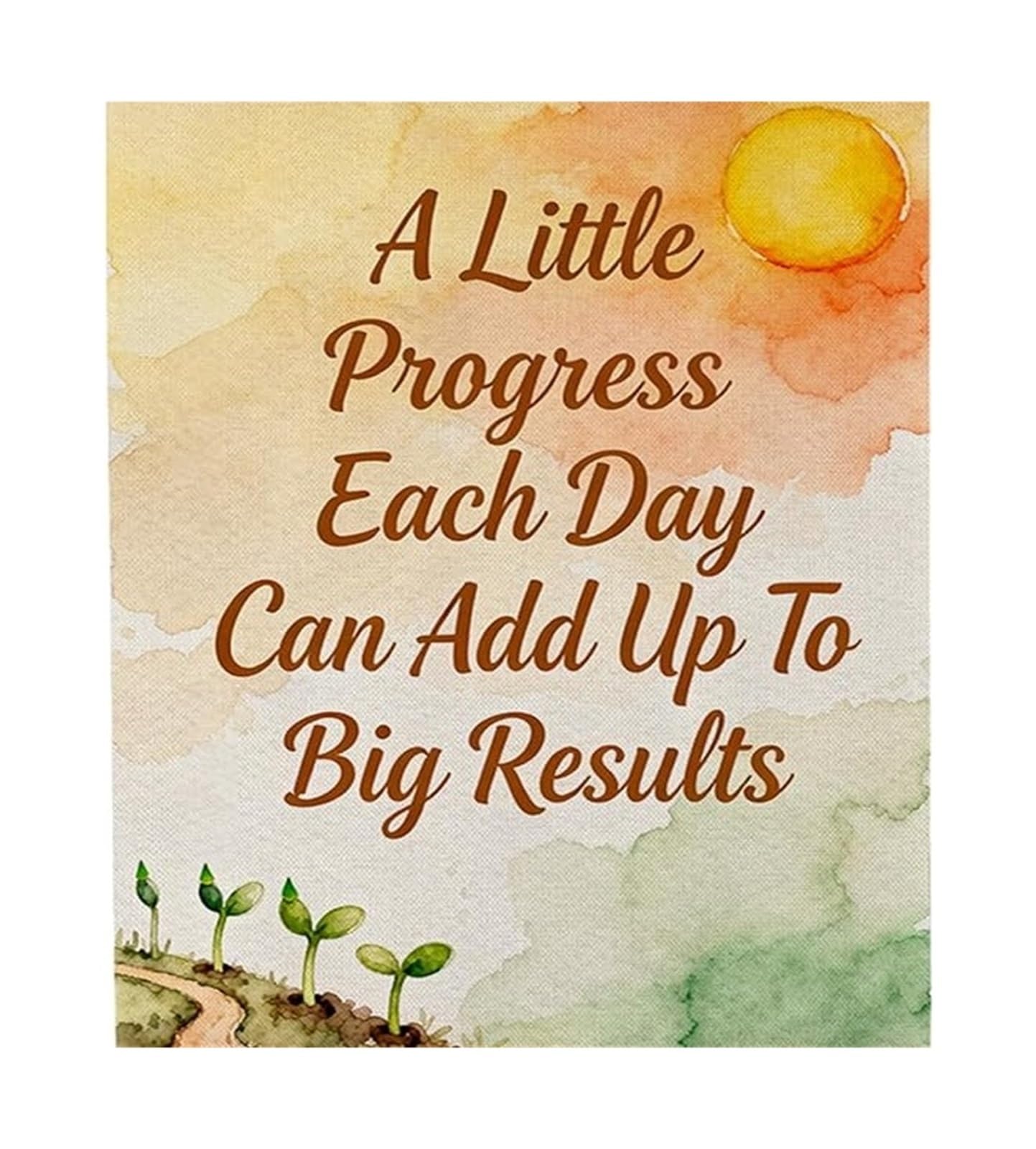 MDBJTCYZN Mental Health Awareness Poster Little Progress Motivational Canvas Art for Room and School Office Decor