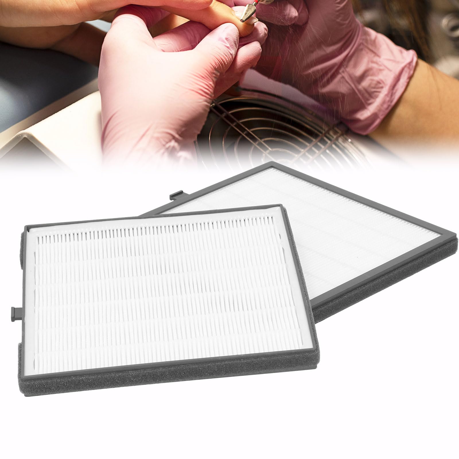 2pcs Nail Dust Collector Filter, Nail dust collector Filters, Nail Dust Collector Replacement Filter for 40W Nail Dust Vacuum Machine High Efficiency 0.1/0.3 Micron Filters Easy to Clean