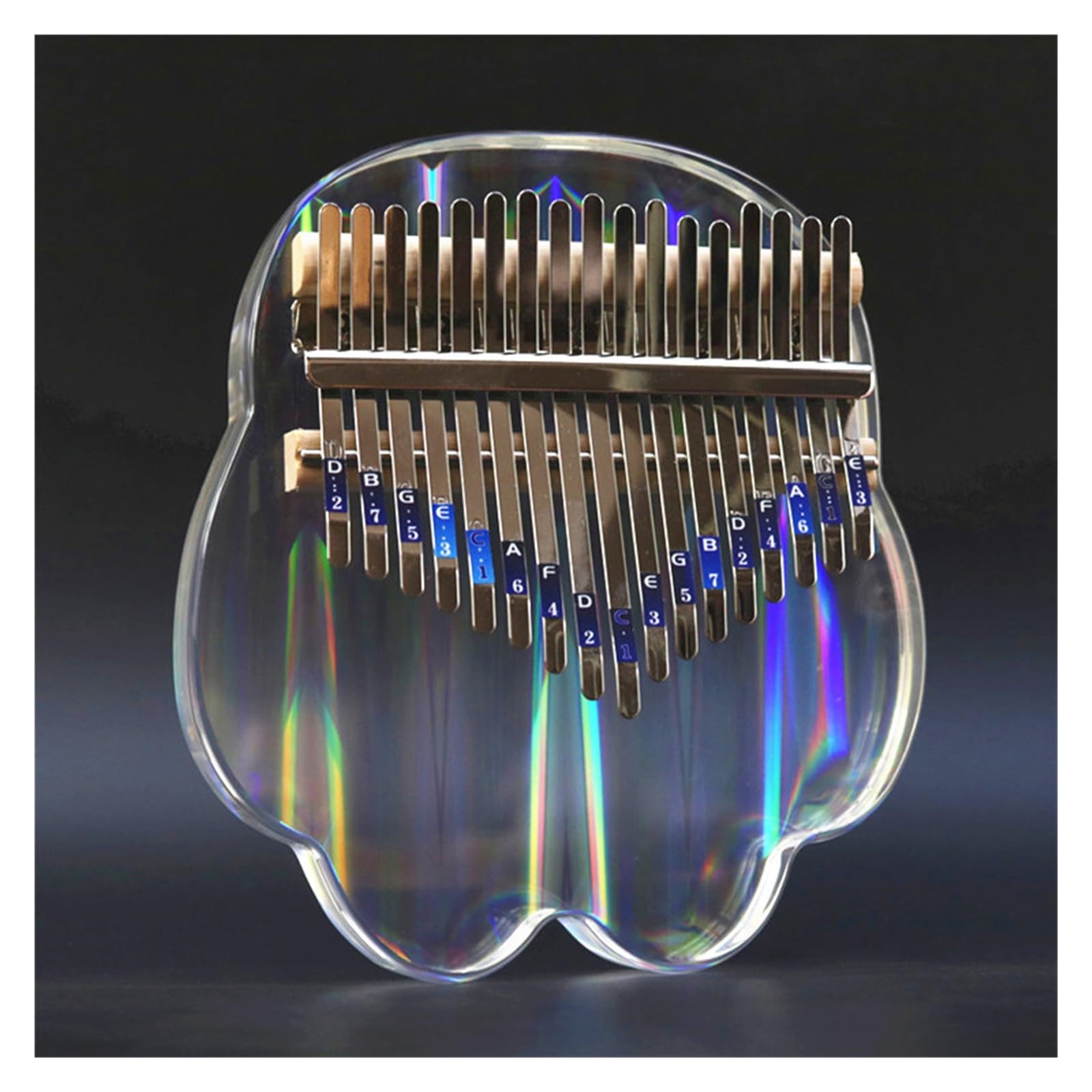Piano De Pulgar Rainbow Pulgar Piano Colorido Kalimba 17-nota Dedo Piano Liviano Y Accesorios De Bolsas De Piano Fáciles De Transportar(Style 3)