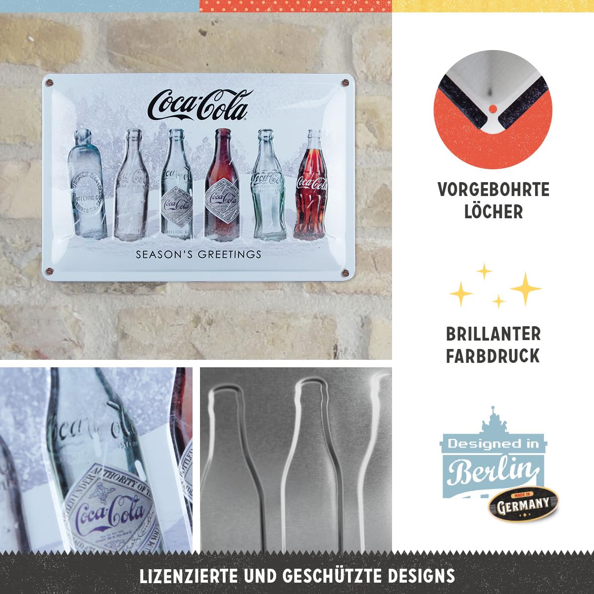 Plaque Métal Vintage Coca-Cola 'Delicious' - Déco Rétro 20x30cm | Idée Cadeau Fans De Coke | Style Années 50