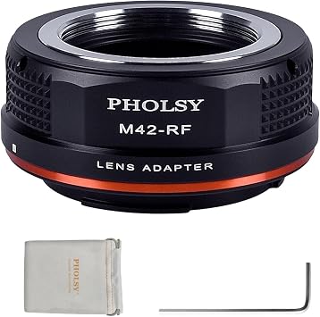 محول تثبيت العدسة PHOLSY للتركيز اليدوي متوافق مع عدسة M42 لجسم كاميرا Canon RF EOS R-Type