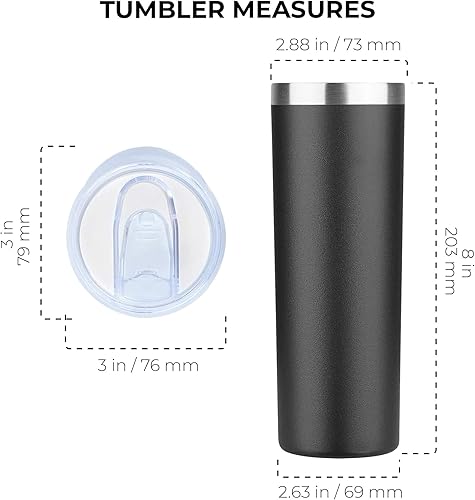 Miniatura 7 de Vaso aislado personalizado de 20 onzas con tapa, termo personalizado con recubrimiento de polvo de metal delgado para mujeres y hombres, regalo