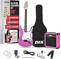 Vista 22 de Kit de guitarra eléctrica con amplificador de 20W, todos los accesorios, sintonizador digital de broche, seis cuerdas, dos uñas de guitarra, barra