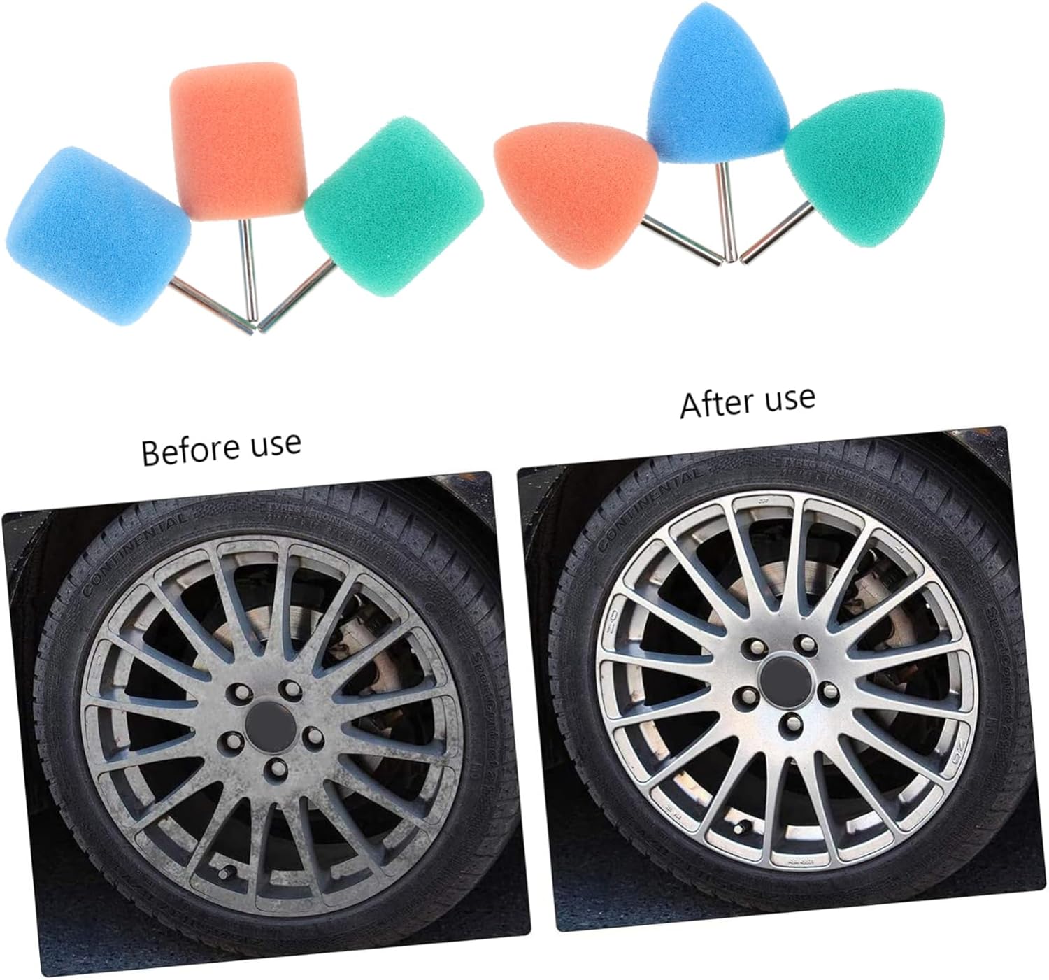 Mobestech 64pcs Auto Drill Polishing Sponge Pads Kit for Car Detailing Buffing Pads Colors Shapes for Polishing and Finishing Touches