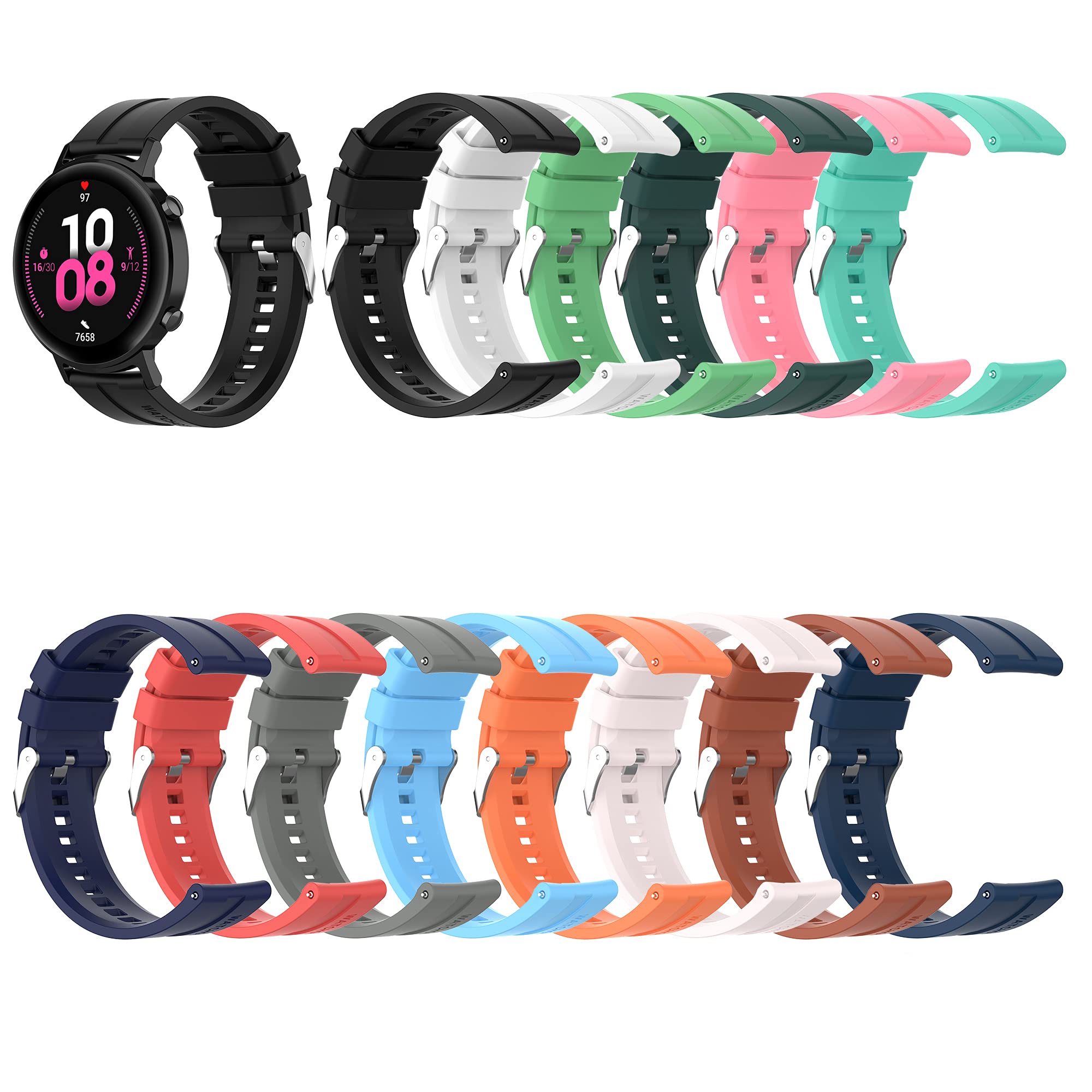 22mm Liberación rápida Silicona Suave Correa Deportiva Replacement Correa para Amazfit GTR 47mm/GTR 2/Pace/Stratos/2 Stratos Reloj Inteligente