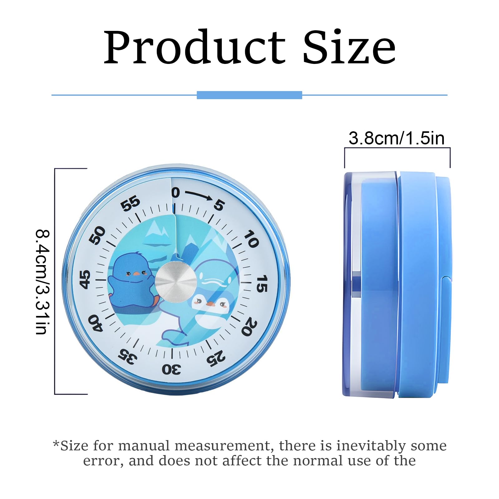 Timer da cucina, timer meccanico rotondo con magnete Timer visivo per il conto alla rovescia per cucinare Studiare Imparare l'esercizio di cottura(bianco