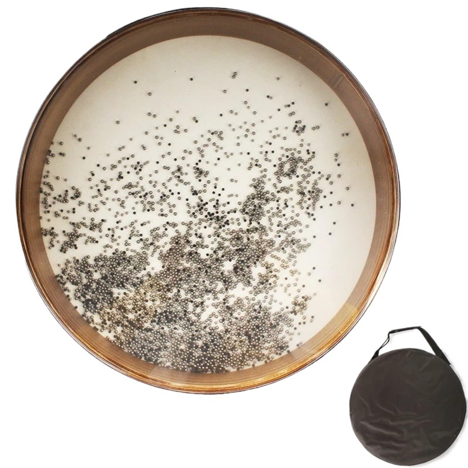 Tambor OceáNico Tambores oceánicos de madera, sonido curativo, tambor ondas profesional, Yoga, meditación, mar, con bolas acero, instrumentos percusión(20 Inch)