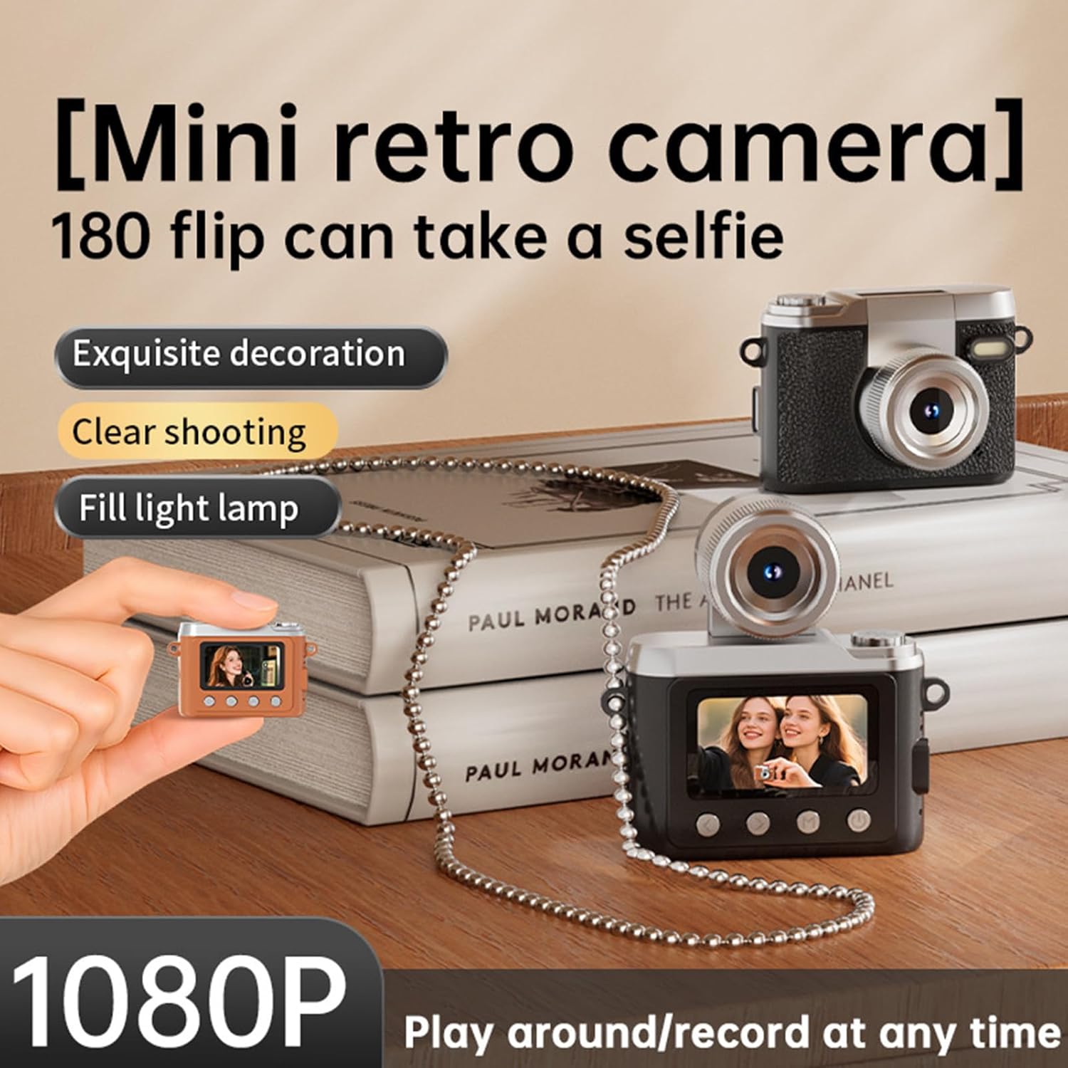 子供に優しい小型レトロ 1080P デジタルカメラストラップグリップ拡張可能なストレージ学校活動家族の外出屋外屋外カメラ