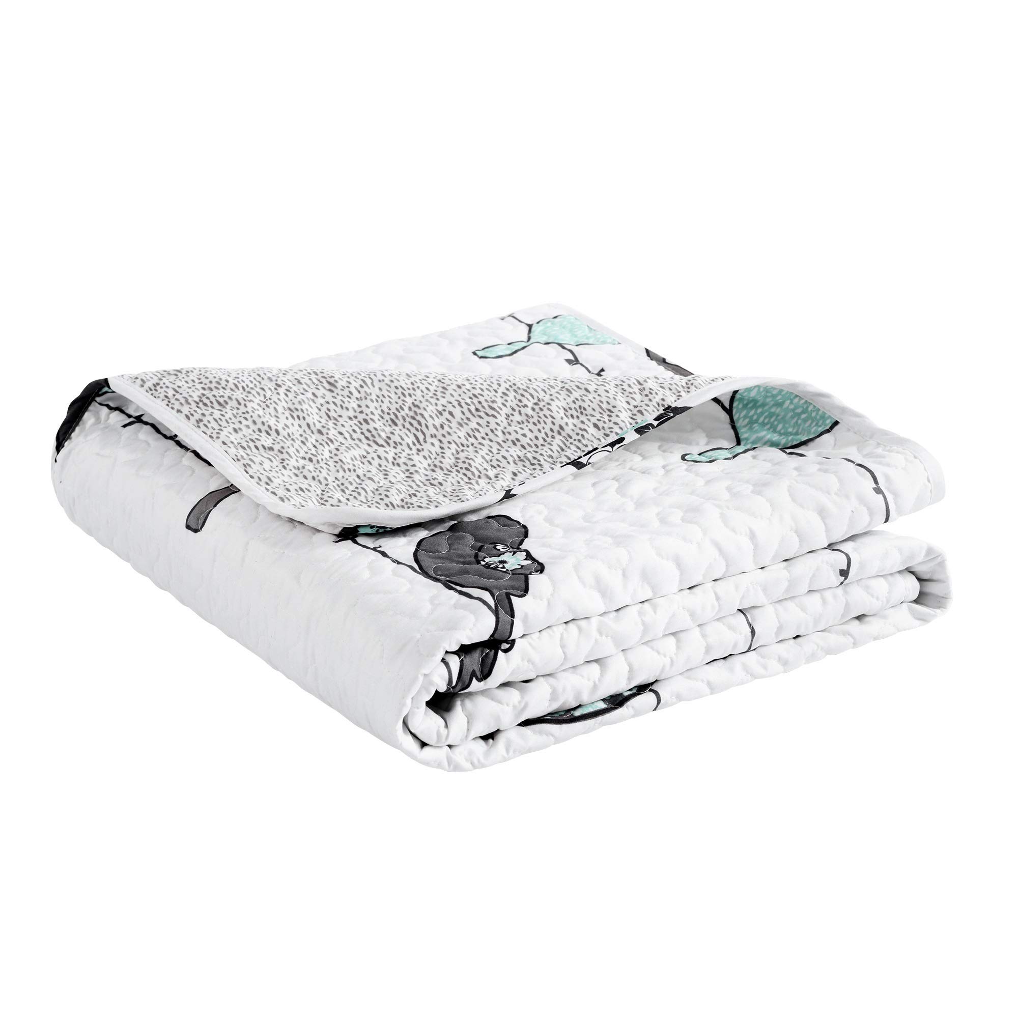 Lush Decor Rowley Birds, Polyester, Blue & Gray, 60" L x 50" W