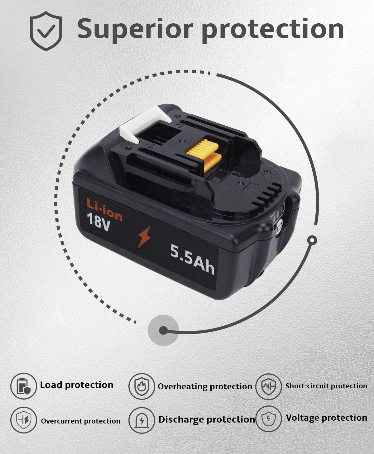 Lot de 2 compatibles 18 V/5,5 Ah - Parfait pour la maison (PO-a2)