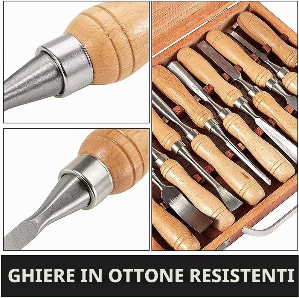 NEWFUN Scalpelli Per Legno – 12 Pcs Set Pro Per Intaglio
