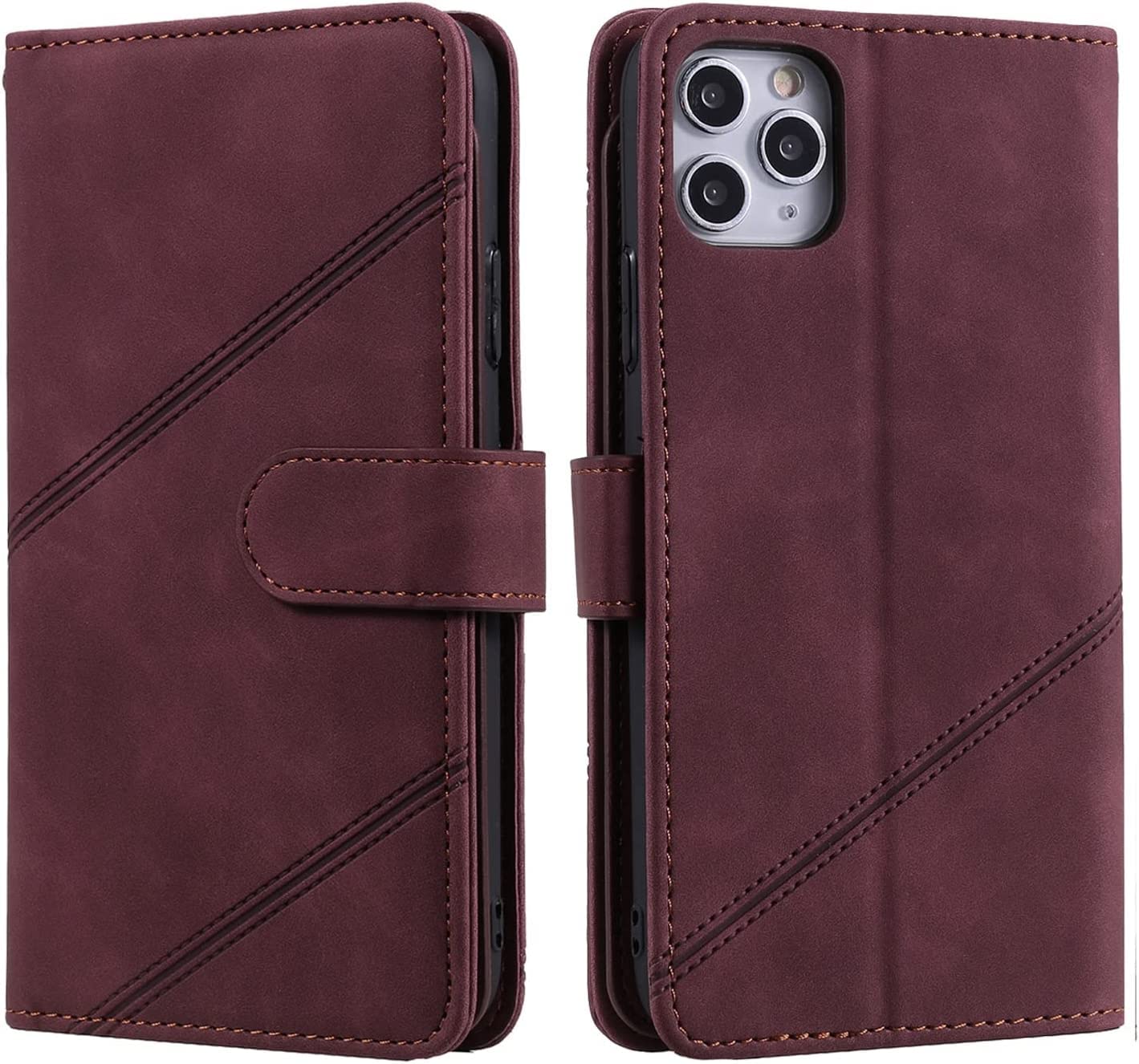 Étui portefeuille iPhone 11 cuir antichoc à rabat magnétique - 8