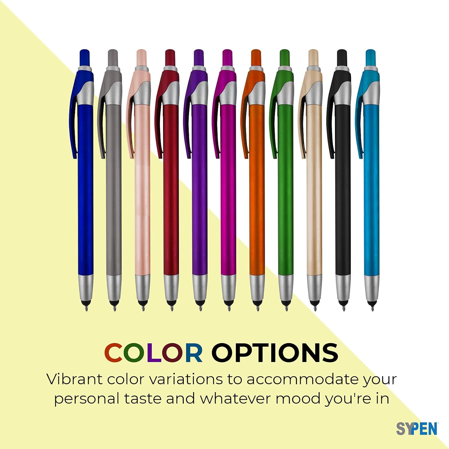 Personalized With your Custom Logo or Text Pens-Pack of 300- for Marketing, Parties, and Events, 2 in 1 Capacitive Stylus & Ballpoint Pen Compatible With Touchscreen Devices, Blue Ink, Orange Pens