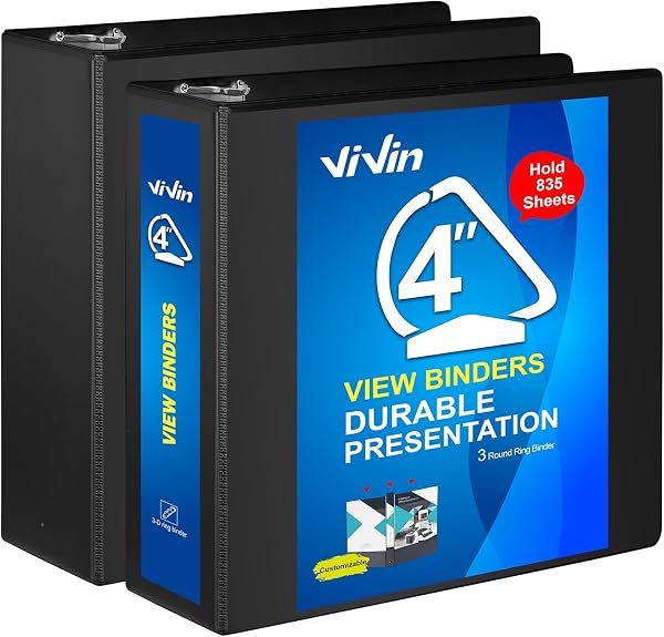 ViVin Durable Large Capacity Slant-D Ring Binder