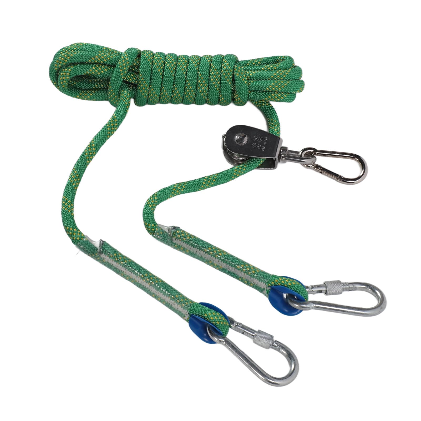 Cavo per Legare Cani, Cavo per Corridori Cani 16,4 Piedi Puleggia Rotante a 360 Gradi Riflettente per Campeggio in Giardino (GREEN)