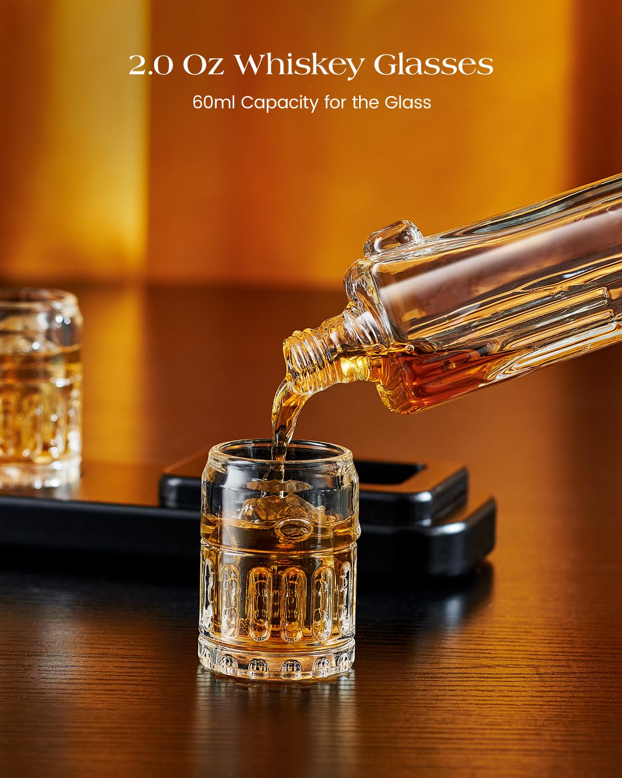 Ensemble carafe à whisky Kollea de 15 oz et verres à whisky de 2 oz, distributeur de whisky pour liqueur Scotch Bourbon, coffrets cadeaux de Noël pour hommes papa, cadeaux d'anniversaire uniques