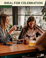 Vista 9 de Vintage Glass Coffee Mugs Set of 4, Overnight Oats Containers with Bamboo Lids and Spoons - 14oz Clear Tea Cups for Cappuccino Latte Americano