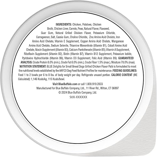Miniatura 2 de Blue Buffalo Delicias Copa de alimentos de perro mojada de la raza pequeña para adultos naturales, sabor a la parrilla de pollo en jugo sabroso