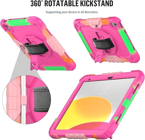 Miniatura 6 de SIBEITU Funda compatible con iPad de 10.9 pulgadas, funda para iPad 10 con protector de pantalla y soporte para lápices, protección contra caídas de