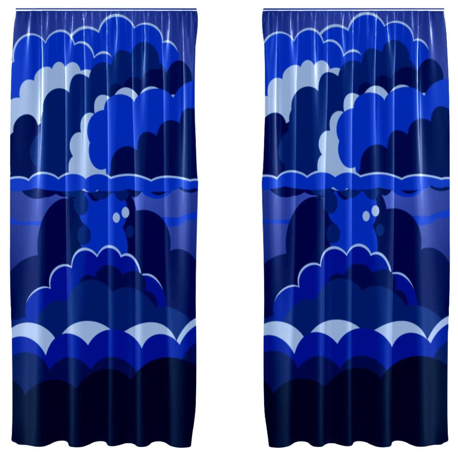 Cortinas opacas de microfibra azul de 55x84 pulgadas para ventanas
