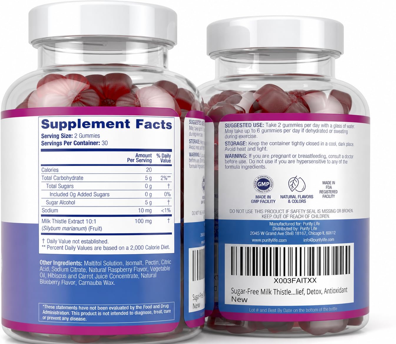 Sugar-Free Milk Thistle Gummies for Liver Cleanse Detox & Repair, Vegan — Amazon image 6