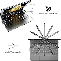 Vista 4 de TQQ Touch for iPad 9th Generation Case with Keyboard (10.2", 2021), Multi-Touch Trackpad, 360° Rotatable Protective Cover for iPad Keyboard Black