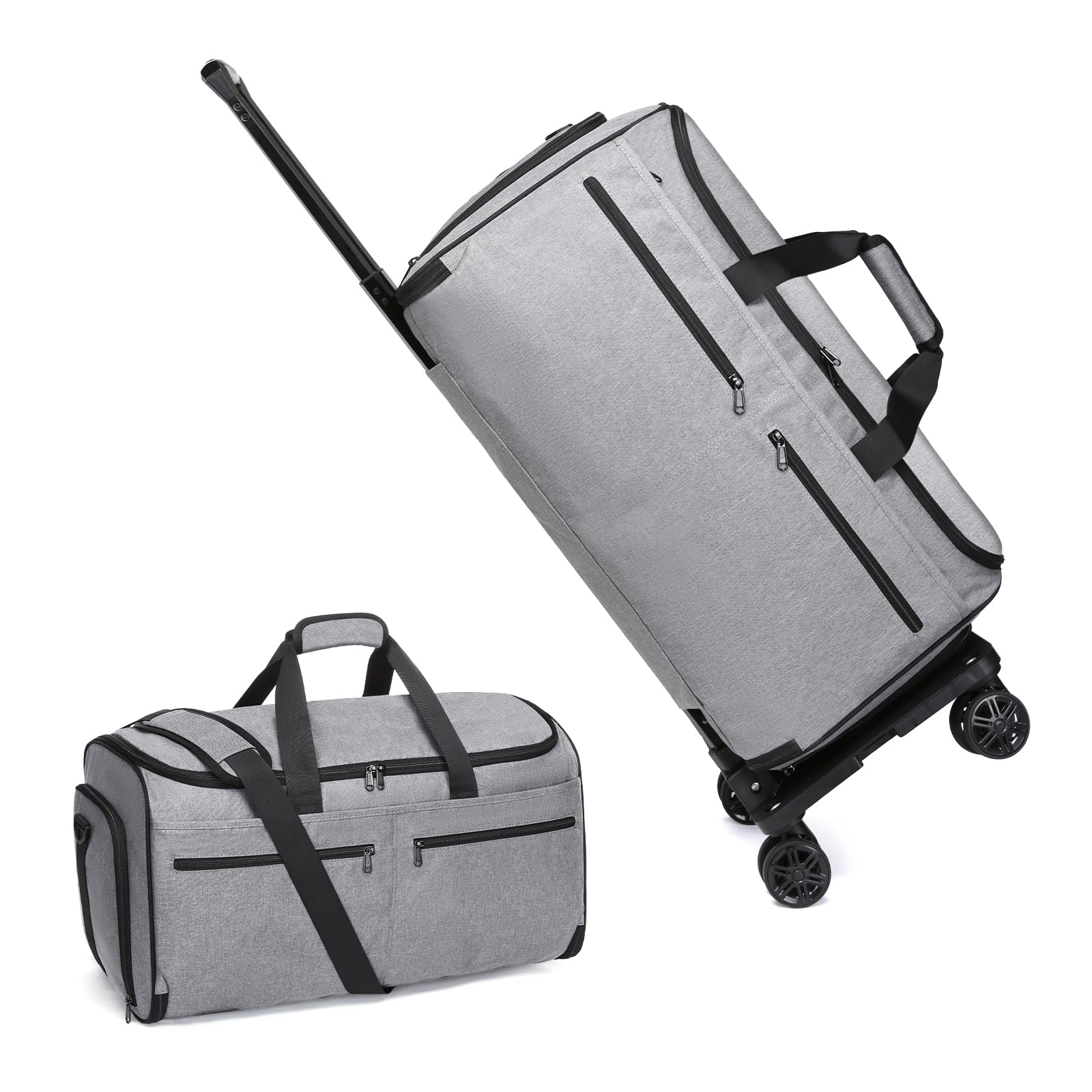Photo 1 of [MISSING PARTS] Bukere Rolling Garment Bag, Travel Garment Duffle Bag with Wheels, Carry on 3 in 1 Suit Luggage Bag with Detachable Trolley for Men Women Business Weekender