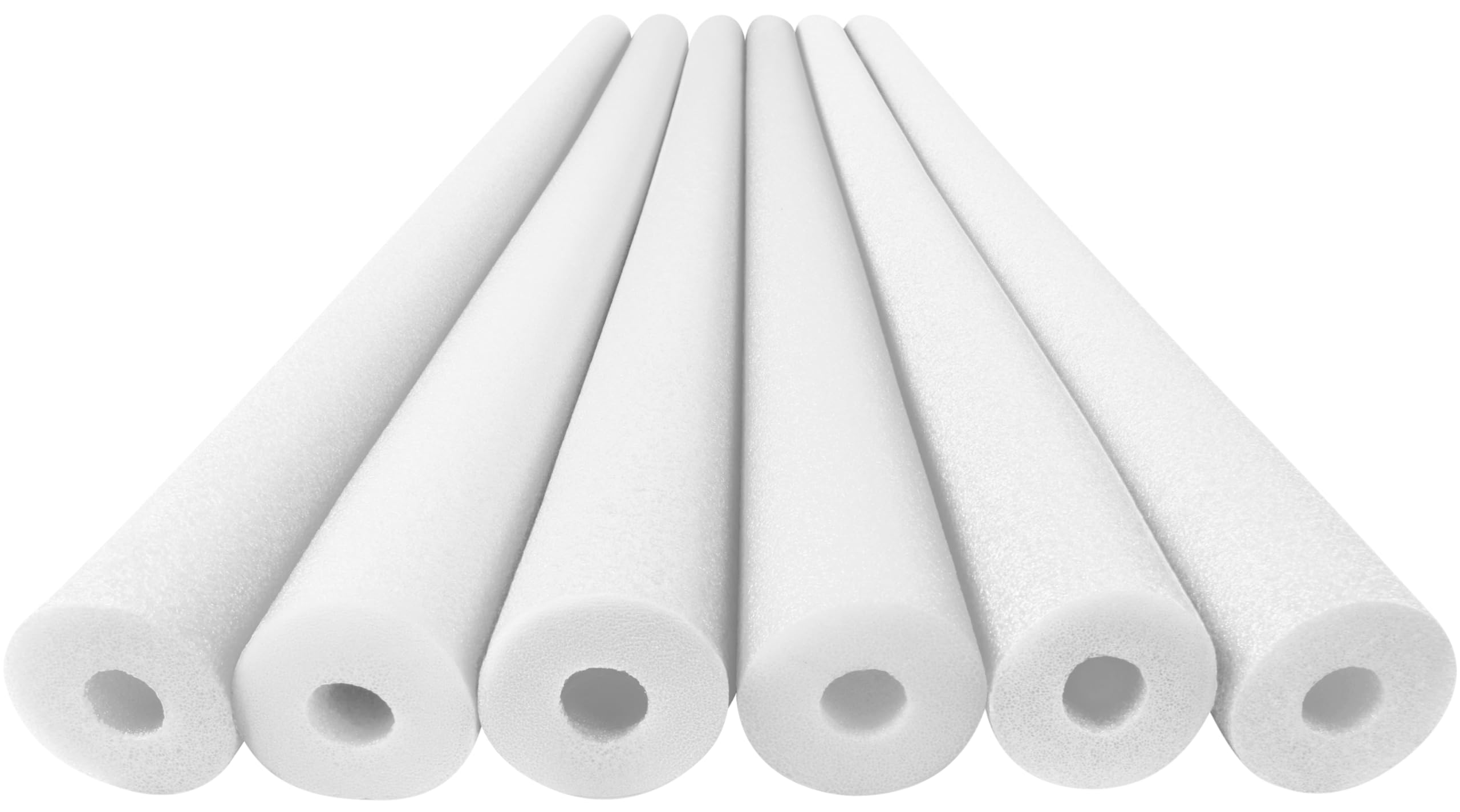 Play22 Pool Noodles Foam 6 Pack - Soft Large White Foam Noodle Tube, Bulk Swim Noodles, Multi-Purpose, Pool Toy, Floating Training Device, Exercise Aid, Craft Projects