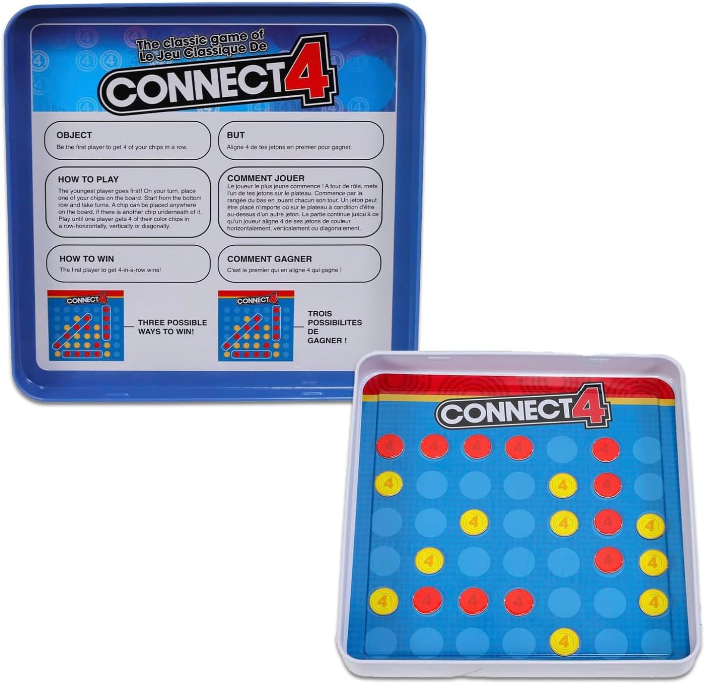 Gaming Magnetic Game Travel Set for Kids - Bundle with 4 Travel Games in Tin Featuring Connect 4, Sorry, Trouble, Guess Who | Travel Games for Kids 8-12