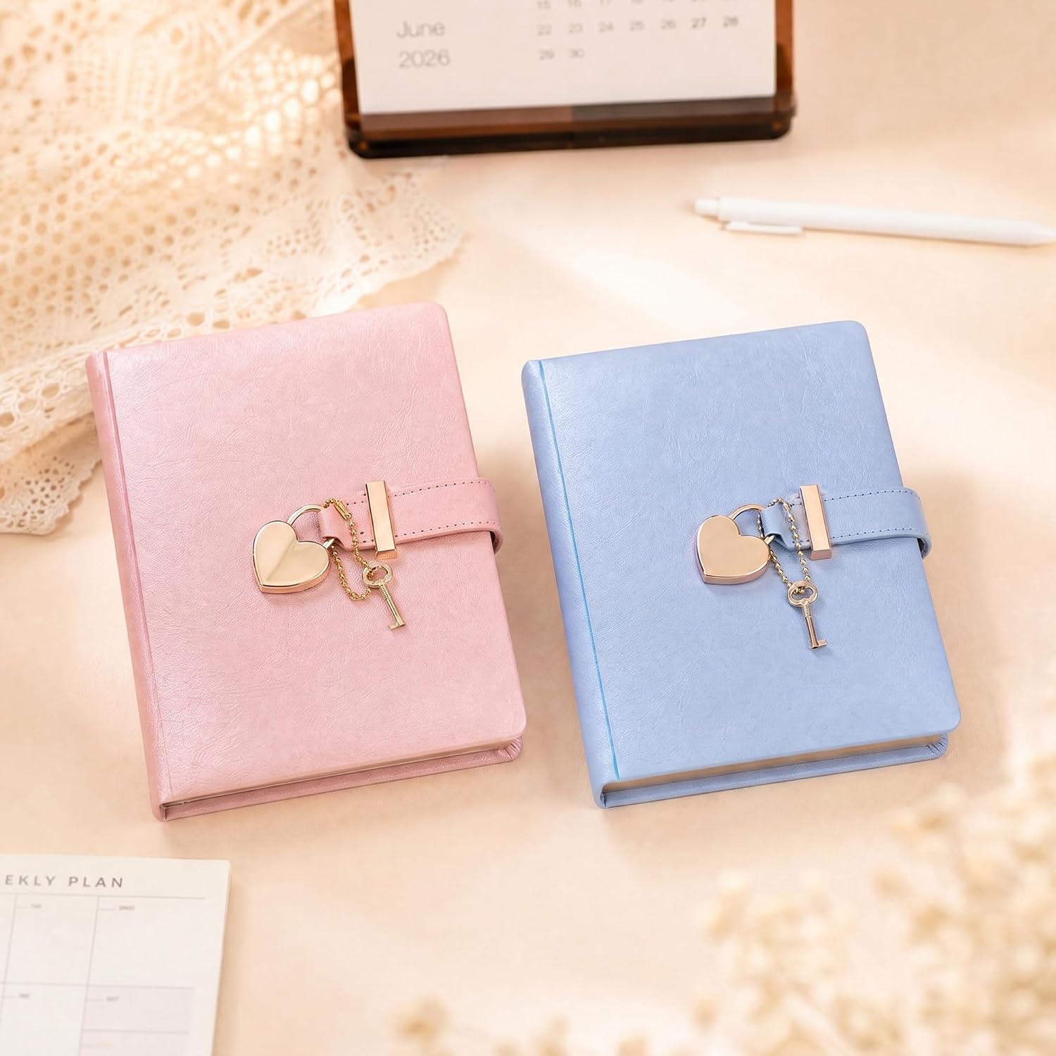 CAGIE 2 Pack Diary with Lock and Key for Girls Ages 8-12 Locked Journal image 5