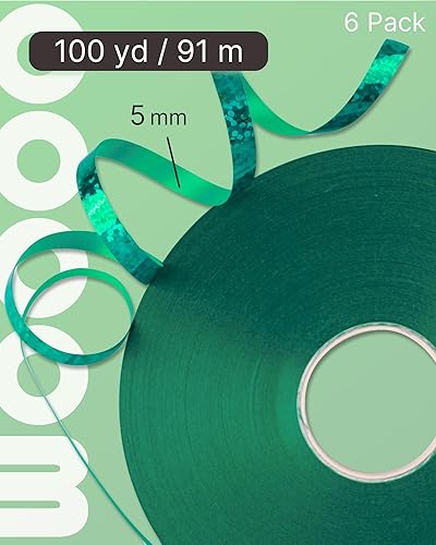 Miniatura 4 de PartyWoo Cinta verde, 600 yardas para globos, cinta rizada iridiscente, cinta rizadora brillante para manualidades, cinta para envolver regalos,