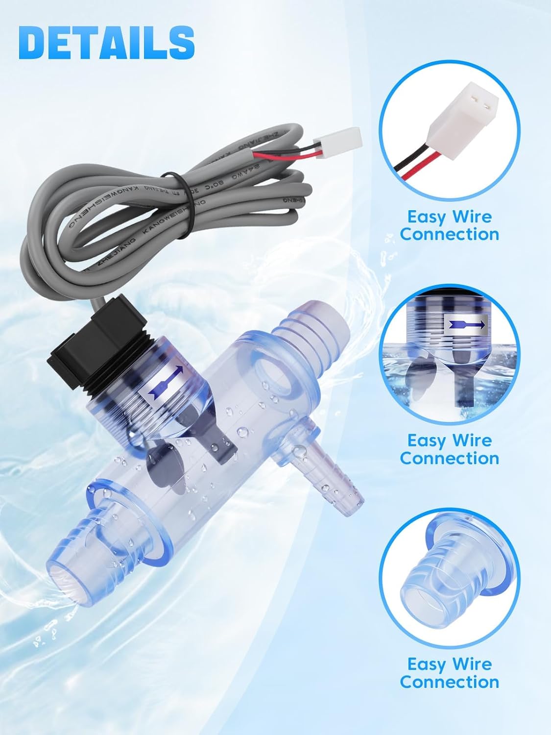 2560-040 Pool Flow Switch with Tee & Cable Compatible with Sundance Spas, Jacuzzi Hot Tub and Sweetwater Spas, Flow Sensor Replace# Q-12DS-C2