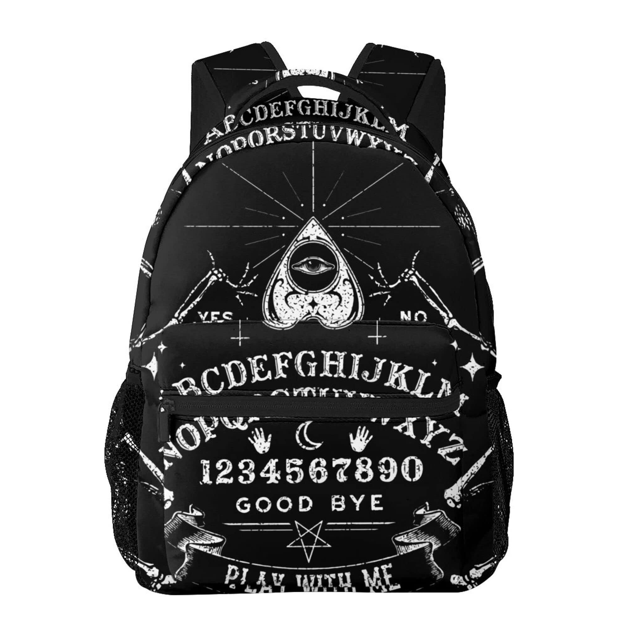 AMRANDOM Unisex Backpack Multipurpose Rucksack Anti Theft Backpacks with Padded Straps Big Capacity Backpack Vintage Skeleton Magic Board Black