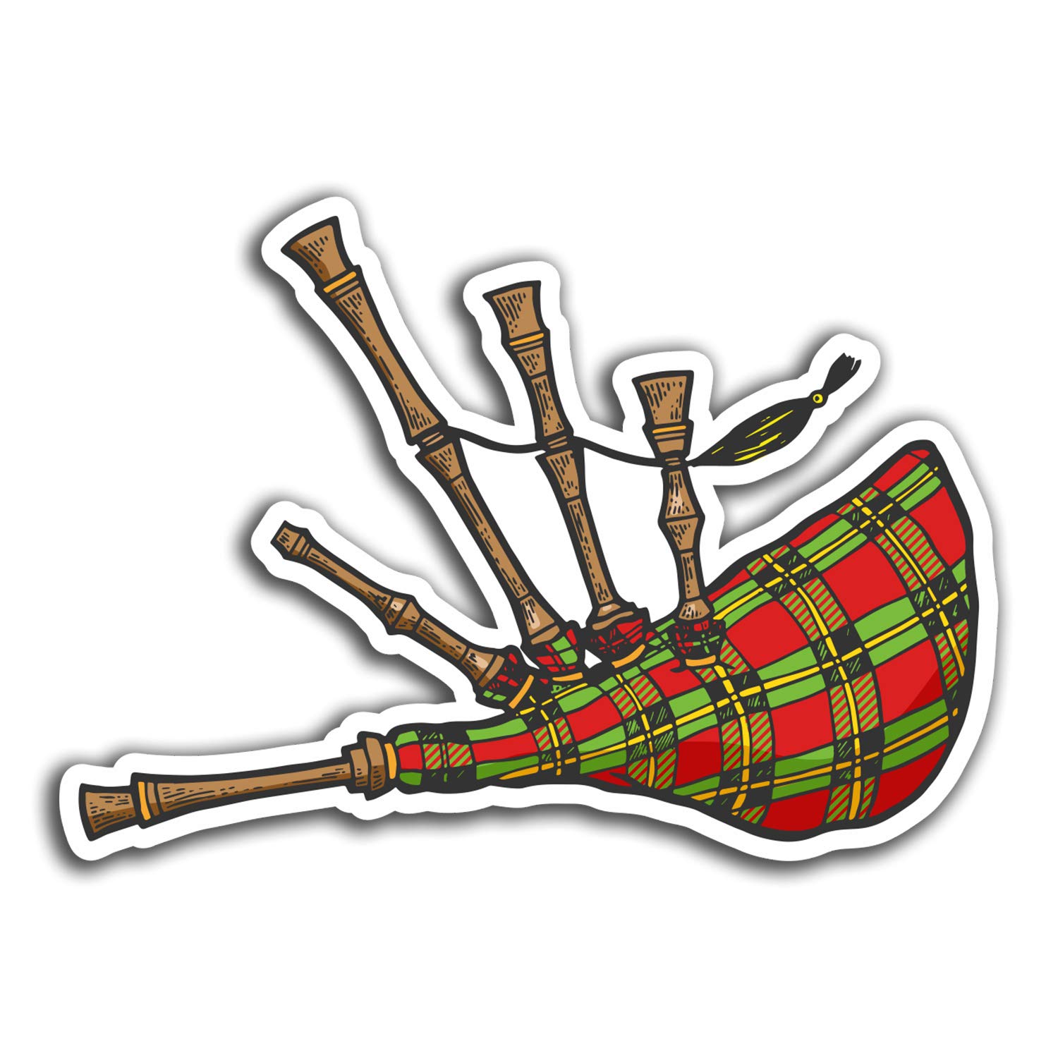 Destination Vinyl Ltd Multi 2 X 10Cm Scottish Bagpipes Vinyl Stickers - Fun Sticker Laptop Luggage #32029 (10Cm Wide)