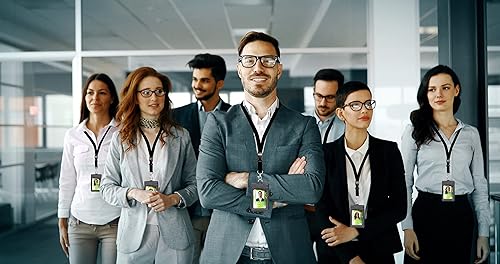 Miniatura 7 de Soporte para insignia de cuero y cordones retráctiles ajustables con cierre de metal giratorio, cordones de seguridad separables y hebilla de