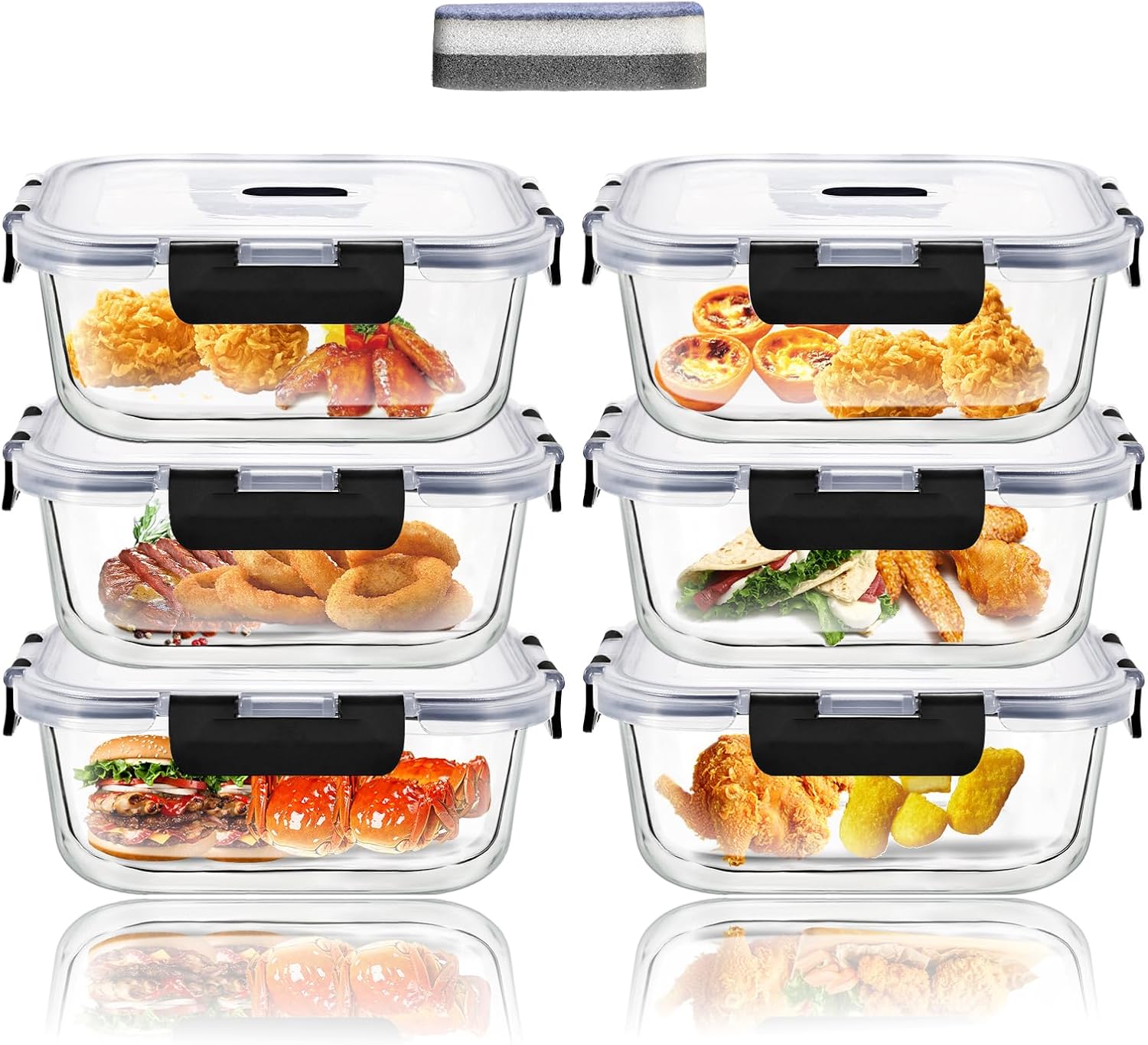 ERUIV Glasbehälter Mit Deckel, 6er Vorratsdosen Glas Mit Deckel-1200ml ...