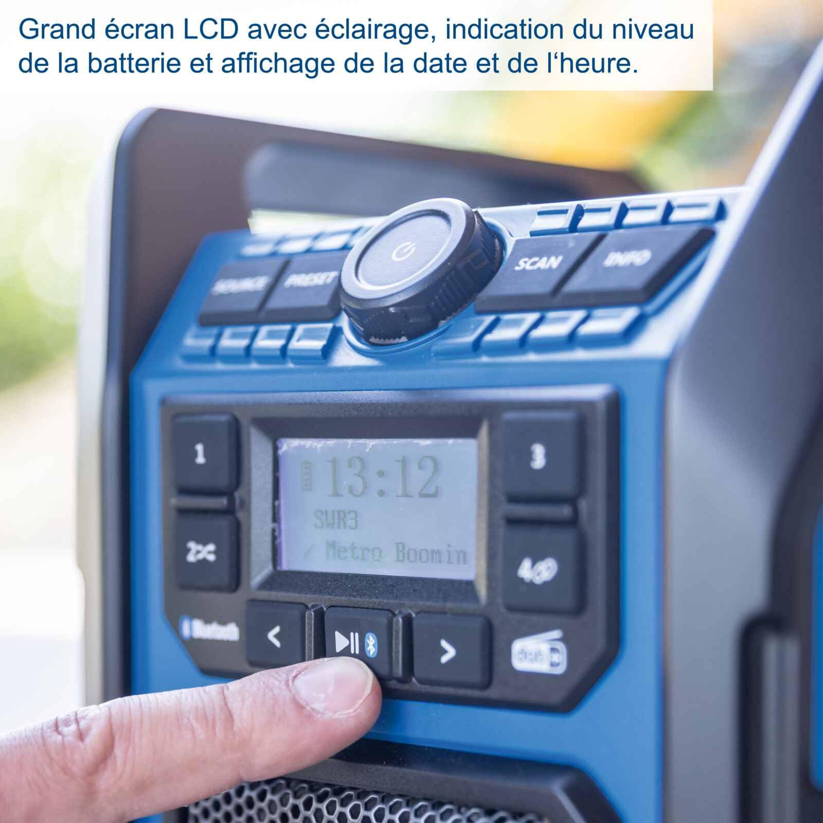 Scheppach Radio de Chantier C-DAB30-x – Set S - 1 Batterie 2Ah + Chargeur