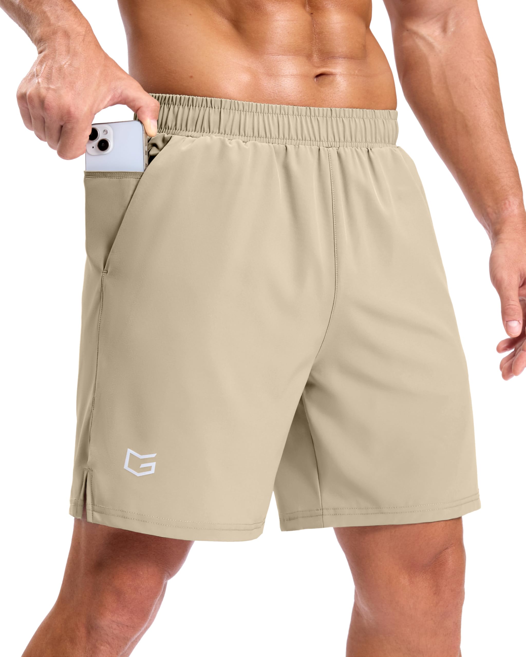 G Gradual Mens Workout Gym Shorts with 2 Zipper Pockets 7 5 9 Quick Dry Athletic Running Basketball