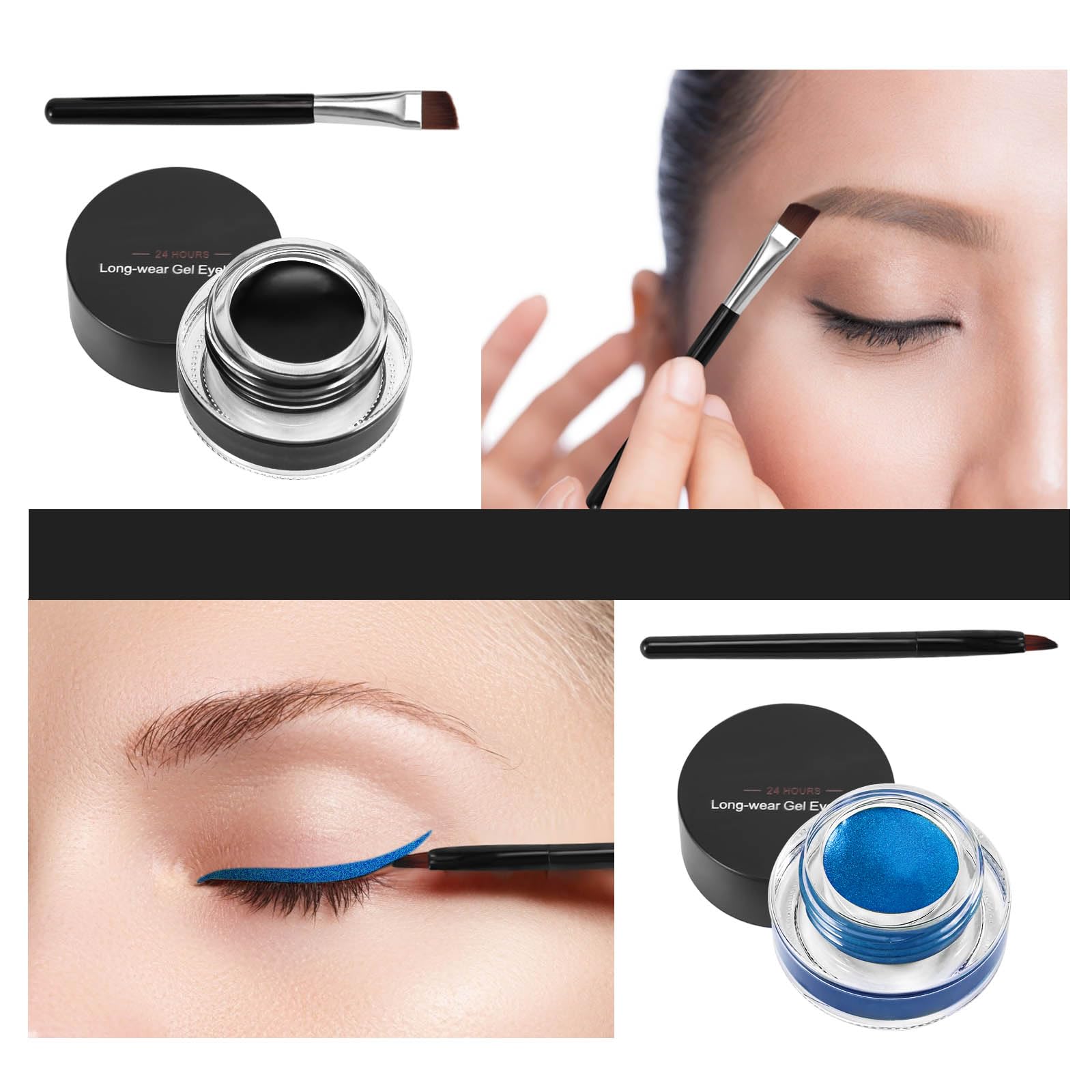 Boobeen 2 Colors Liner Eyeliner Gel Waterproof, Eyebrow Colors Gel Formula Long Lasting - Image 2