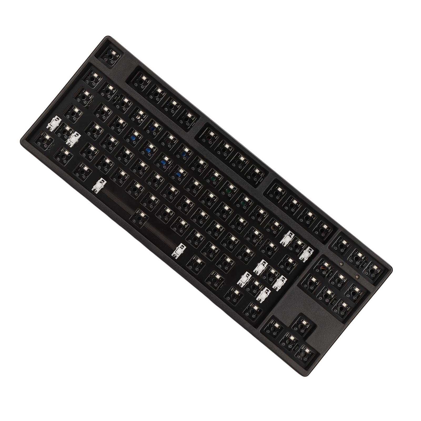 Kit de Bricolaje de Teclado Mecánico de 87 Teclas, Diseño TKL, Teclado para Juegos Retroiluminado RGB Intercambiable en Caliente con Placa Superior de Aleación de Aluminio, para (Black)