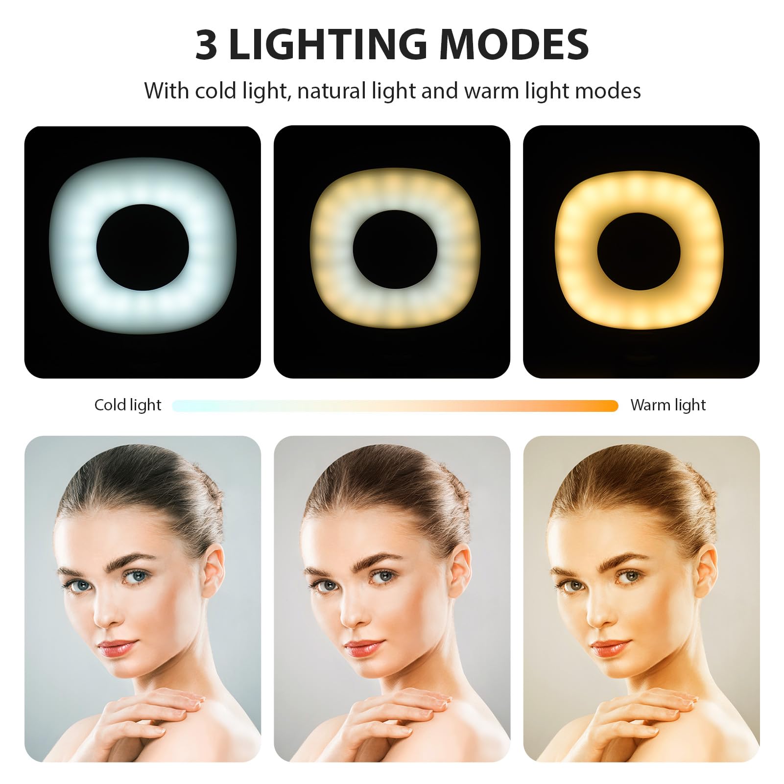 Andoer 2er-Pack LED-Videoleuchte, LED Videolicht 3 Beleuchtungsmodi 3 Helligkeitsstufen, Kamera Licht Klein eingebauter Akku mit Blitzschuhadapter für Produktfotografie YouTube Vlogs