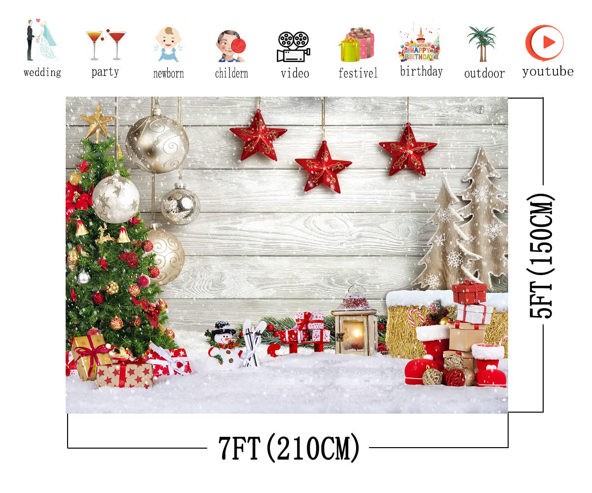 Amazon | AIIKES 7x5フィート クリスマス背景 クリスマスツリーギフト