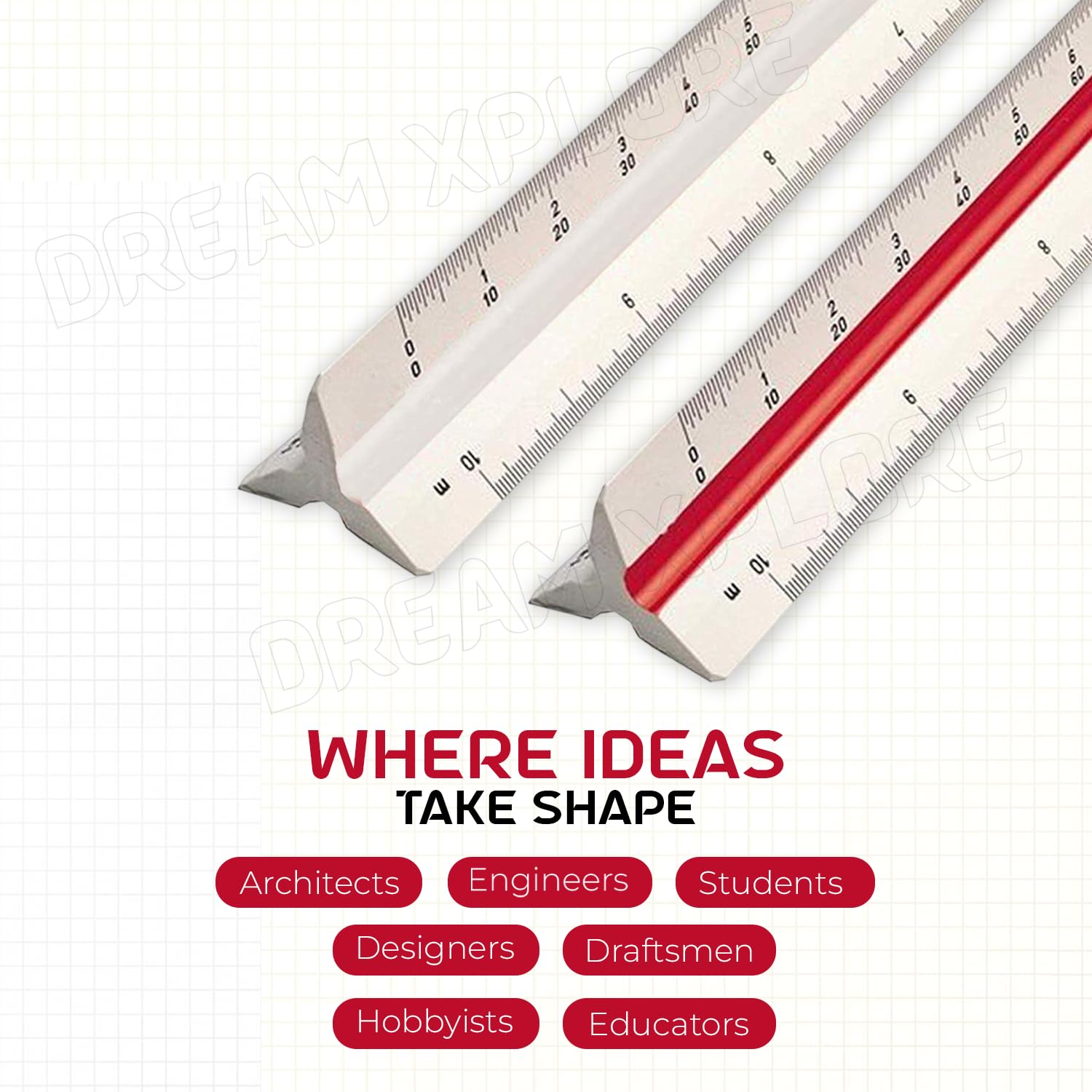 Amazon.co.jp: DREAM XPLORE 三角定規 長さ30cm / 12インチ
