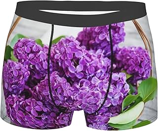 Flores De Color Lila Morado Hombre Calzoncillos Bóxers Transpirable Underpants Antibacteriana Calzoncillos Bóxer Ultrasuave Corto Bóxers