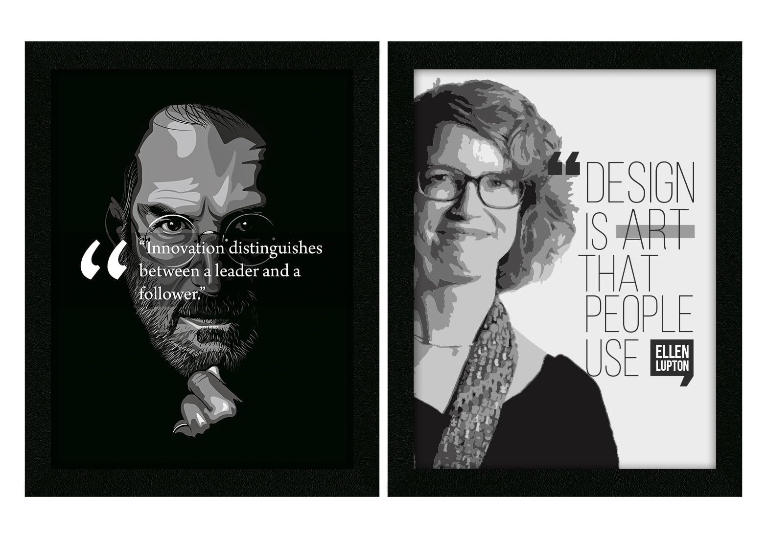 ArtX Paper Steve Jobs Ellen Lupton Motivational Quotes Frames For Study Room, Ofiice, Classroom, Study Room, Multicolor, Inspirational, A4, 10x13 In, Set of 2