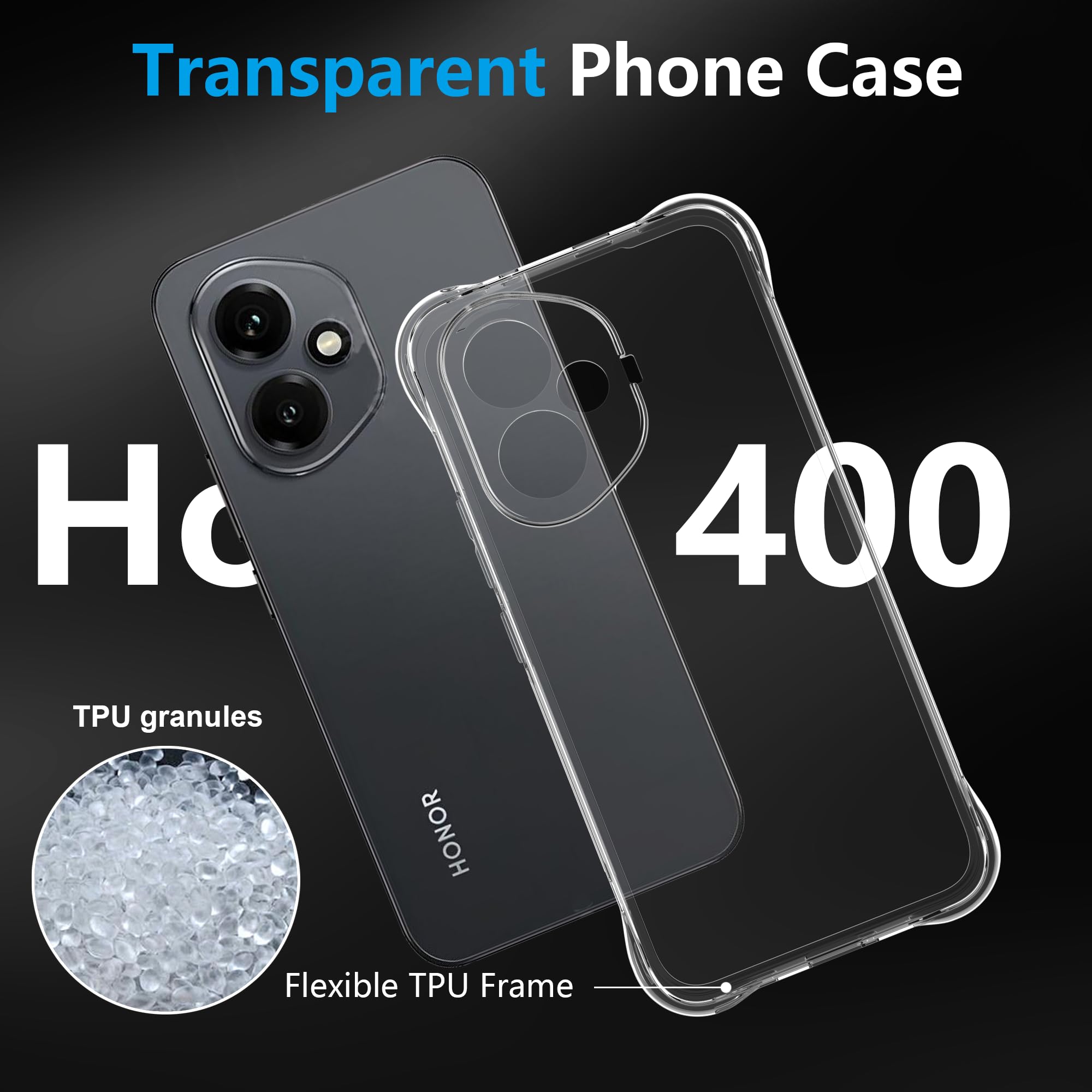 Coque Pour Honor 400 Silicone Souple Mat Avizar Noir