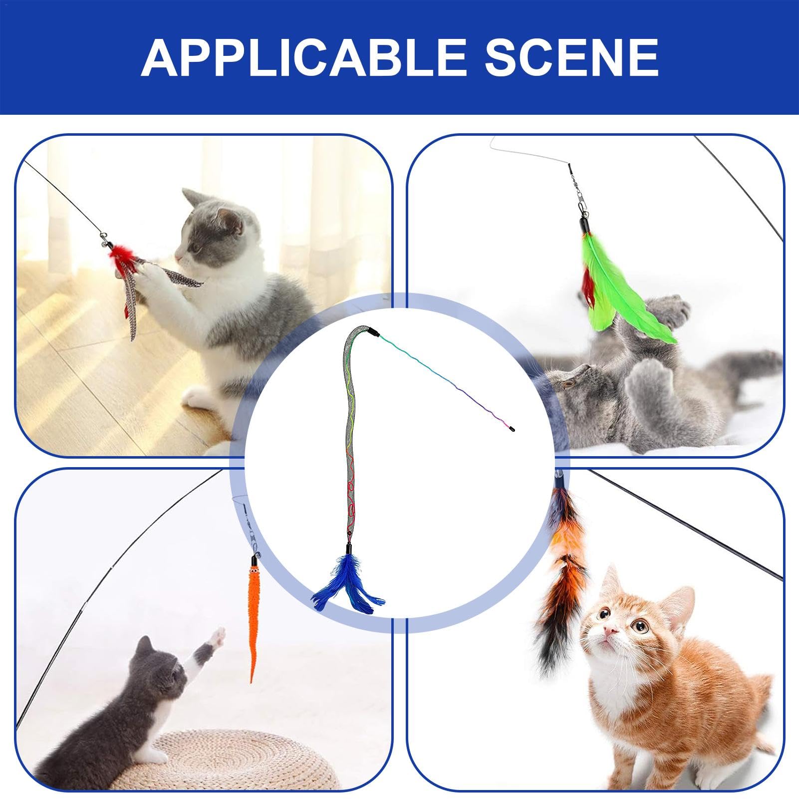 Einziehbarer Katzen-Teaser Mit Federn – Ausziehbarer Zauberstab Für Interaktives Spiel